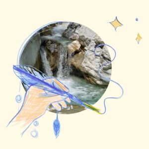 Source d’eau jaillissante dans la nature, symbole de l’élan vital et de l’énergie intérieure