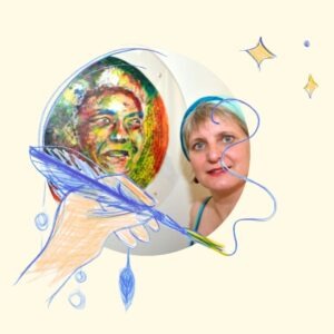 Portrait de Nelson Mandela et Corinne Spielewoy